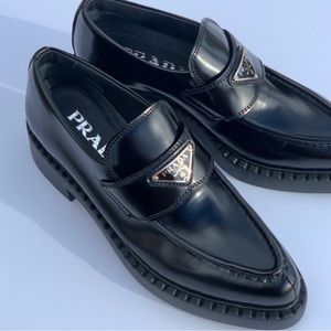 Prada Triangle Logo Loafers